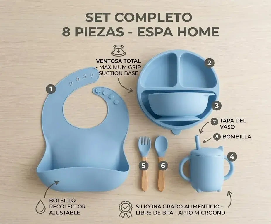 SET CUBIERTOS PARA BEBE 8 PIEZAS